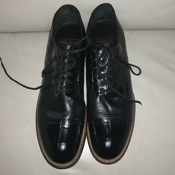 Vtg 60’S STACY ADAMS MADISON BISCUIT CAP TOE OXFORD DRESS SHOES. SZ. 10.5D. - Picture 4 of 8